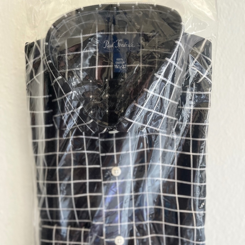 Paul Fredrick Black Checkered Shirt